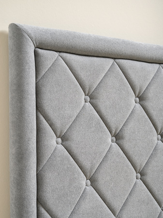 Кровать Марион 140 велюр OCEAN 023 серый с ортопедическим основанием и подъемным механизмом (спальное место 140 х 200)