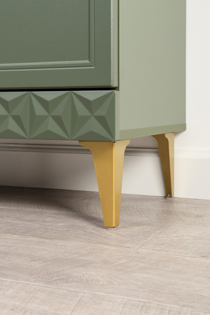 Гостиная Марион композиция 1 дымчатый зеленый K521, олива шагрень AG 1050 ПВХ, белый PE шагрень (собирается на любую сторону)