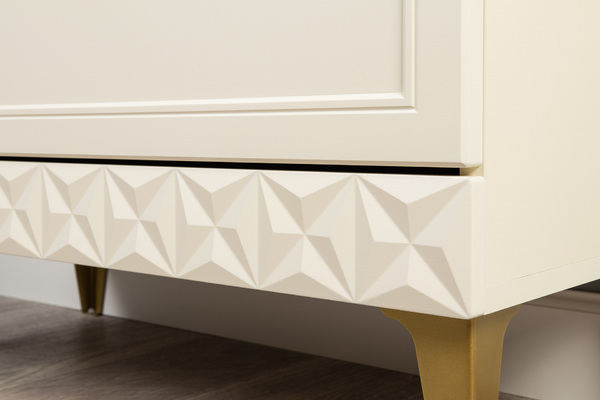 Комод Марион 16.249 слоновая кость С341 PE, слоновая кость 6898 ПВХ, белый PE шагрень