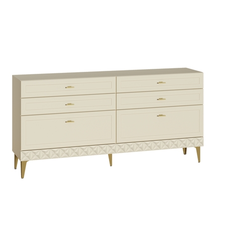 Комод Марион 16.256 Слоновая кость С341 PE, Слоновая кость 6898 ПВХ, Белый PE шагрень