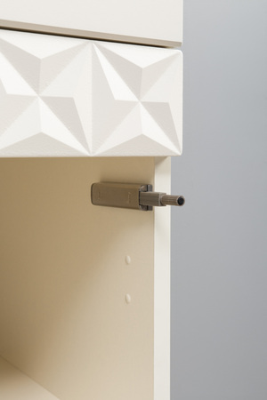 Гостиная Марион композиция 2 слоновая кость С341 PE, слоновая кость 6898 ПВХ, белый PE шагрень (собирается на любую сторону)