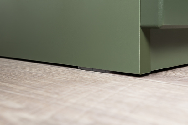 Шкаф-пенал Марион 16.340.01 дымчатый зеленый K521, олива шагрень AG 1050 ПВХ (собирается на любую сторону)