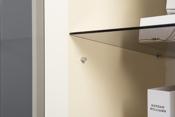 Шкаф-витрина Марион 16.397.01 слоновая кость С341 PE, слоновая кость 6898 ПВХ (собирается на любую сторону)