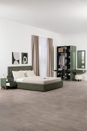 Стол-консоль Марион 12.318 дымчатый зеленый K521, олива шагрень AG 1050 ПВХ