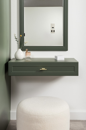 Стол-консоль Марион 12.318 дымчатый зеленый K521, олива шагрень AG 1050 ПВХ