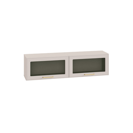 Гостиная Ричфорд композиция 2 с карнизами, кашемир 5981 BS, моно керамика D166-2 ПВХ, белый PE шагрень (собирается на любую сторону)